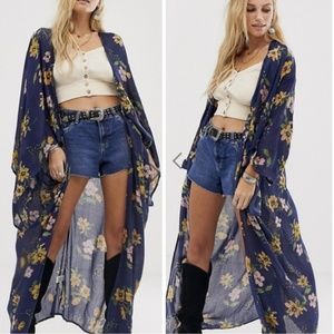 ASOS En Creme maxi kimono in floral NWOT